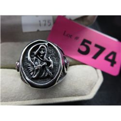Grim Reaper biker ring, size 12