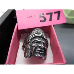 Indian head biker ring, size 10