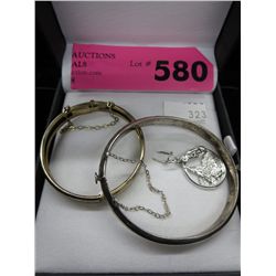 2 Vintage Sterling Silver children's bracelet