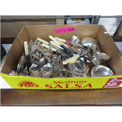 Box of silver plate & French ivory cutlery