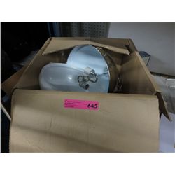 New chrome & milk glass pendant light fixture