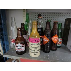17 Vintage beverage bottles