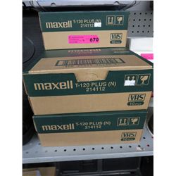 5 Cases of Maxell VHS blank tapes