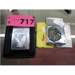 4 Collectible Zippo style lighters