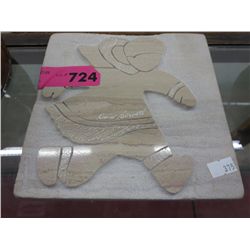 Signed "David Bernett" carved marble plaque