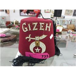 Shriner's Gizeh hat with pin.