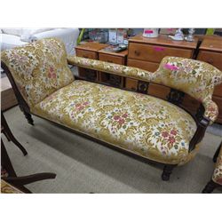 Victorian parlour settee on casters