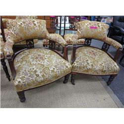 2 Victorian parlour tub chairs