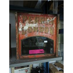 Vintage metal box with Perin, London logo