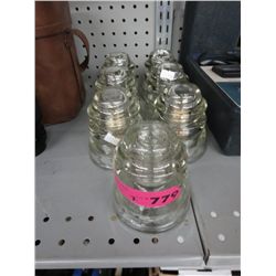 7 Vintage glass insulators