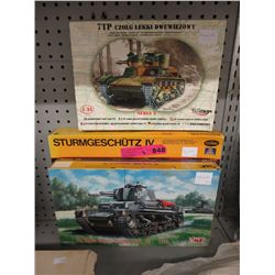 3 Tank model kits, complete in original boxes.