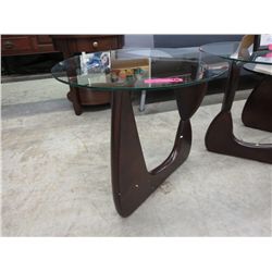 NEW - round glass top side table