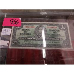 1937 CDN $1 bill Coyne/Towers