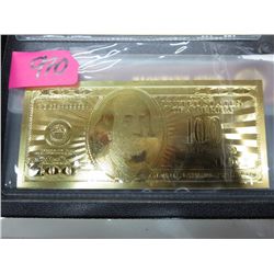 Certified gold foil banknote