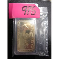Gold clad art bar - Masonic