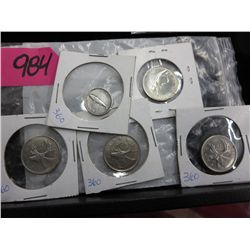 5x CDN coins 1964-1968
