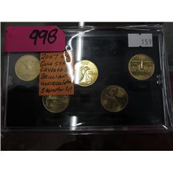 2007 USA Gold layered 5 uncirculated quarters
