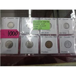 CDN Wartime nickels & silver dimes 1941-1944