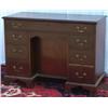 Image 1 : C18th George III mahogany kneehole desk with single long drawer above secret...