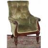 Image 1 : Early C19th Regency period mahogany & upholstered library armchair with lyre...