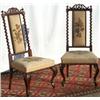 Image 1 : Pair of Victorian Scottish rosewood nursing chairs with pierced top rails &...