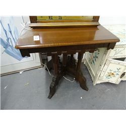 Walnut Carved Wood End Table