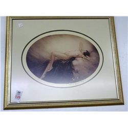 Framed Louis Icart Nude Print