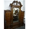 Image 1 : Ornate Carved Wood Mirrored Door Wardrobe