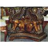 Image 2 : Table - Carved 3 Lion Figure Base w/Glass Top - Table Only no chairs.