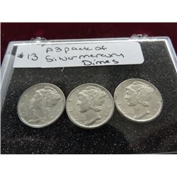 3-Pack of Silver Mercury Dimes