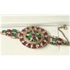 Image 2 : 12.88 Ct. Genuine Ruby & Emerald Bracelet