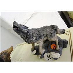 Wolf Figurine - Signed Betty G. - Jennings Decoy Co