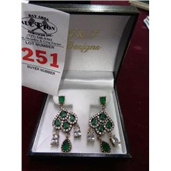 Diamond w/Emerald Earrings