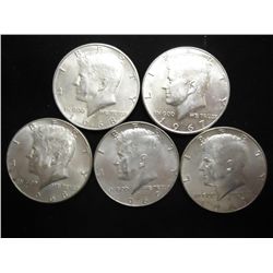 5 ASSORTED 40% SILVER SILVER KENNEDY HALF DOLL