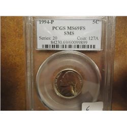 1994-P SMS JEFFERSON NICKEL PCGS MS69 FS