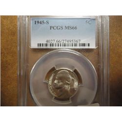 1945-S 35% SILVER JEFFERSON WAR NICKEL PCGS MS66