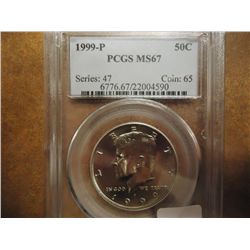 1999-P KENNEDY HALF DOLLAR PCGS MS67