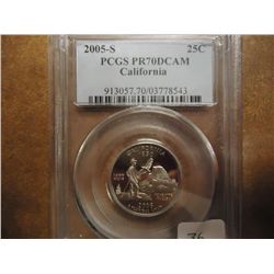2005-S CALIFORNIA QUARTER PCGS PR70 DCAM