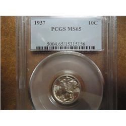1937 MERCURY DIME PCGS MS65
