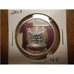 2013 FIJI SILVER PROOF DOLLAR TAKU TURTLE