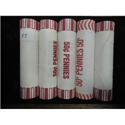 5 ROLLS OF 2009-D LINCOLN FORMATIVE YEARS CENTS