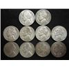 Image 1 : 10 ASSORTED 35% SILVER JEFFERSON WAR NICKELS