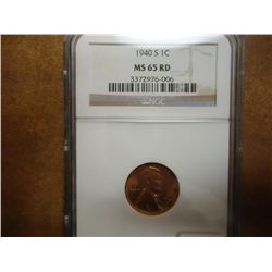 1940-S LINCOLN CENT NGC MS65RD