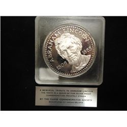 28 GRAM STERLING SILVER PF ROUND ABRAHAM
