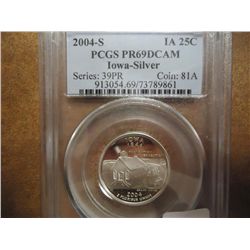 2004-S SILVER IOWA QUARTER PCGS PR69 DCAM