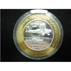 CASINO $10 SILVER TOKEN (UNC) MCCARRAN AIRPORT