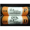 Image 1 : $10 ROLLS OF 2008 P & D NEW MEXICO QUARTERS UNC