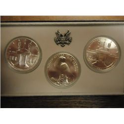 1984 P/D/S OLYMPIC UNC 3 SILVER DOLLAR SET