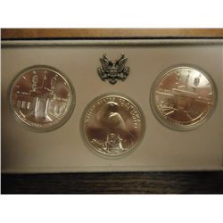 1984 P/D/S OLYMPIC UNC 3 SILVER DOLLAR SET