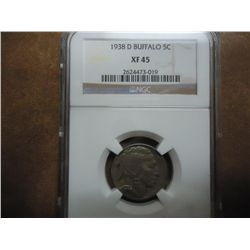 1938-D BUFFALO NICKEL NGC XF45